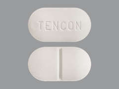 This is a white oblong Tablet imprinted with TENCON on the front, nothing on the back, and is manufactured by INT'L ETHICAL.