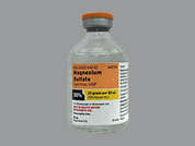 Magnesium Sulfate: Esto es un Vial incoloro imprimido con nada en la parte delantera, nada en la parte posterior, y es fabricado por FRESENIUS KABI.