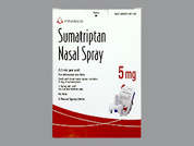 Sumatriptan: This is a white Spray Non-aerosol imprinted with nothing on the front, nothing on the back, and is manufactured by PRASCO LABS.
