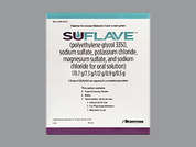 Suflave: This is a white Solution Reconstituted Oral imprinted with nothing on the front, nothing on the back, and is manufactured by BRAINTREE/AZURI.