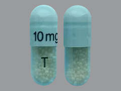 This is a blue oblong Capsule Er 24 Hr imprinted with 10 mg on the front, T on the back, and is manufactured by CAMBER PHARMACE.