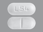 Ciprofloxacin Hcl: Esto es un Tableta blanco oblongo imprimido con L54 en la parte delantera, nada en la parte posterior, y es fabricado por AUROBINDO PHARM.