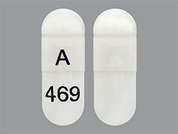 Gabapentin: Esto es un Cápsula blanco oblongo imprimido con A en la parte delantera, 469 en la parte posterior, y es fabricado por XLCARE PHARMACE.