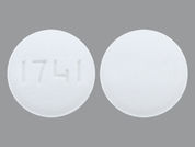 Dasatinib: Esto es un Tableta imprimido con 1741 en la parte delantera, nada en la parte posterior, y es fabricado por None.