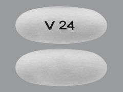 This is a Tablet Er 24 Hr imprinted with V 24 on the front, nothing on the back.