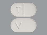 Theophylline Er: This is a white oblong Tablet Er 12 Hr imprinted with T on the front, V on the back, and is manufactured by CAMBER PHARMACE.