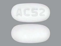 This is a white oblong Tablet imprinted with AC52 on the front, nothing on the back, and is manufactured by AMNEAL PHARMACE.