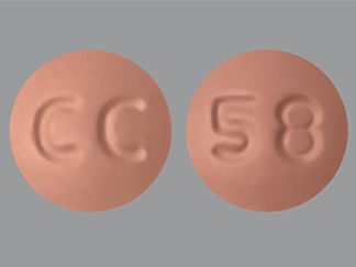 This is a Tablet imprinted with CC on the front, 58 on the back.