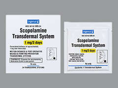 This is a tan round Patch Transdermal 3 Day imprinted with Scopolamine  1mg/3 days on the front, nothing on the back, and is manufactured by INGENUS PHARMAC.