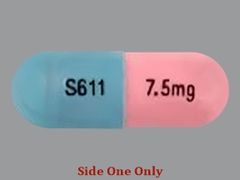 Esto es un Cápsula imprimido con S611 en la parte delantera, 7.5mg en la parte posterior, y es fabricado por None.