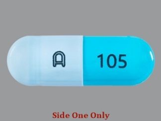 Esto es un Cápsula LP 24hr imprimido con logo en la parte delantera, 105 en la parte posterior, y es fabricado por None.