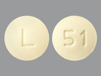 This is a Tablet imprinted with L on the front, 51 on the back.