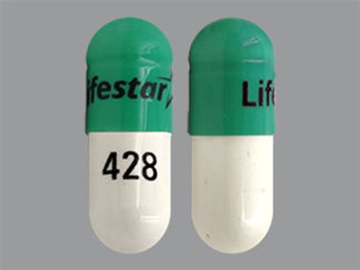 Esto es un Cápsula imprimido con Lifestar and logo en la parte delantera, 428 en la parte posterior, y es fabricado por None.