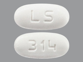 This is a Tablet imprinted with 314 on the front, LS on the back.