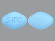 Sildenafil Citrate: This is a blue diamond Tablet imprinted with S100 on the front, nothing on the back, and is manufactured by MODAVAR PHARMAC.