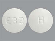 Eslicarbazepine Acetate: This is a white round Tablet imprinted with E32 on the front, H on the back, and is manufactured by CAMBER PHARMACE.