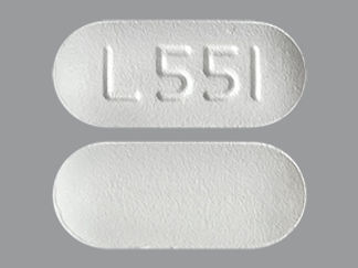 This is a Tablet imprinted with L551 on the front, nothing on the back.