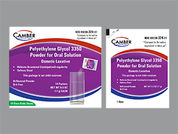 Polyethylene Glycol: This is a Powder In Packet imprinted with nothing on the front, nothing on the back.