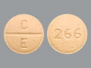 Moexipril Hcl: This is a Tablet imprinted with C  E on the front, 266 on the back.