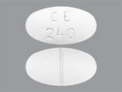 Fluvoxamine Maleate: This is a white oval Tablet imprinted with CE  240 on the front, nothing on the back, and is manufactured by CHARTWELL RX LL.