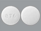 Indapamide: This is a white round Tablet imprinted with 876 on the front, nothing on the back, and is manufactured by RISING PHARM.