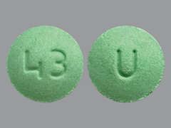 This is a green round Tablet Er 24 Hr imprinted with 43 on the front, U on the back, and is manufactured by UNICHEM PHARMAC.