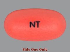 This is a salmon pink oval Tablet Dr imprinted with NT on the front, nothing on the back, and is manufactured by ABBVIE US LLC.
