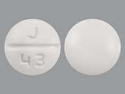 Trazodone Hcl: Esto es un Tableta imprimido con J  43 en la parte delantera, nada en la parte posterior.