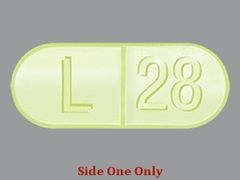 This is a Tablet imprinted with L 28 on the front, nothing on the back.