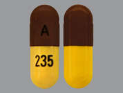 Acitretin: Esto es un Cápsula amarillo oblongo imprimido con A en la parte delantera, 235 en la parte posterior, y es fabricado por ALEMBIC PHARMAC.