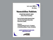 Varenicline Tartrate: Esto es un Tableta Empaque De Dosis multicolor (2) oblongo imprimido con VC en la parte delantera, 0.5 or 1 en la parte posterior, y es fabricado por AVKARE.