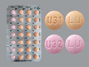 Kurvelo: This is a multi-color (2) round Tablet imprinted with LU on the front, U31 or U32 on the back, and is manufactured by LUPIN PHARMACEU.