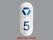 Nitisinone: Esto es un Cápsula blanco oblongo imprimido con logo en la parte delantera, 5 en la parte posterior, y es fabricado por ANALOG PHARMA,.