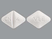 Cardura: This is a white diamond Tablet imprinted with CN 4 on the front, VLE on the back, and is manufactured by VIATRIS SPECIAL.