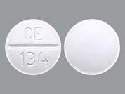 Propylthiouracil: This is a white round Tablet imprinted with CE  134 on the front, nothing on the back, and is manufactured by CHARTWELL RX LL.