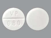 Isoniazid: This is a white round Tablet imprinted with VP  080 on the front, nothing on the back, and is manufactured by OMNIVIUM PHARMA.
