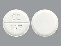 Esto es un Tableta blanco redondo imprimido con CE  167 en la parte delantera, nada en la parte posterior, y es fabricado por CHARTWELL RX LL.
