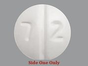 Tramadol Hcl: This is a white round Tablet imprinted with 7 2 on the front, nothing on the back, and is manufactured by RISING PHARM.