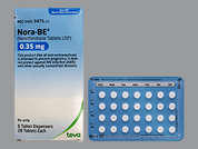 Nora-Be: This is a white round Tablet imprinted with TV on the front, N62 on the back, and is manufactured by TEVA USA.