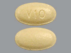 This is a pale yellow oval Tablet imprinted with V10 on the front, nothing on the back, and is manufactured by PHATHOM PHARMAC.