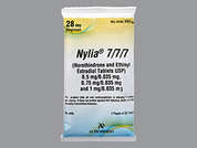 Nylia: This is a multi-color (4) round Tablet imprinted with S on the front, 31 or 32 or 33 or 37 on the back, and is manufactured by AUROBINDO PHARM.