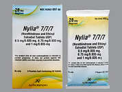 Nylia: This is a multi-color (4) round Tablet imprinted with S on the front, 31 or 32 or 33 or 37 on the back, and is manufactured by AUROBINDO PHARM.