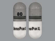 Innopran Xl: Esto es un Cápsula LP 24 Hr blanco oblongo imprimido con 80 en la parte delantera, InnoPran XL en la parte posterior, y es fabricado por ANI PHARMACEUTI.