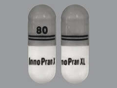 Esto es un Cápsula LP 24 Hr blanco oblongo imprimido con 80 en la parte delantera, InnoPran XL en la parte posterior, y es fabricado por ANI PHARMACEUTI.
