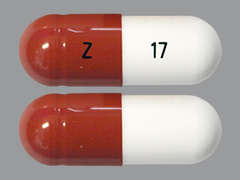 Esto es un Cápsula naranja oblongo imprimido con Z en la parte delantera, 17 en la parte posterior, y es fabricado por AUROBINDO PHARM.