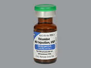 Thiamine Hcl: Esto es un Vial incoloro imprimido con nada en la parte delantera, nada en la parte posterior, y es fabricado por CAPLIN STERILES.