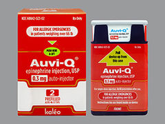 This is a colorless Auto-injector imprinted with nothing on the front, nothing on the back, and is manufactured by KALEO, INC..