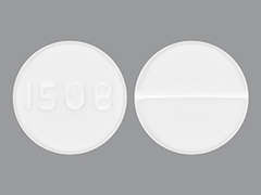 Esto es un Tableta Para Suspensión blanquecine redondo imprimido con 1508 en la parte delantera, nada en la parte posterior, y es fabricado por ZYDUS PHARMACEU.