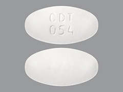 This is a white oval Tablet imprinted with CDT  054 on the front, nothing on the back, and is manufactured by VIATRIS SPECIAL.