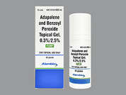 Adapalene-Benzoyl Peroxide: This is a white Gel With Pump imprinted with nothing on the front, nothing on the back, and is manufactured by ALEMBIC PHARMAC.